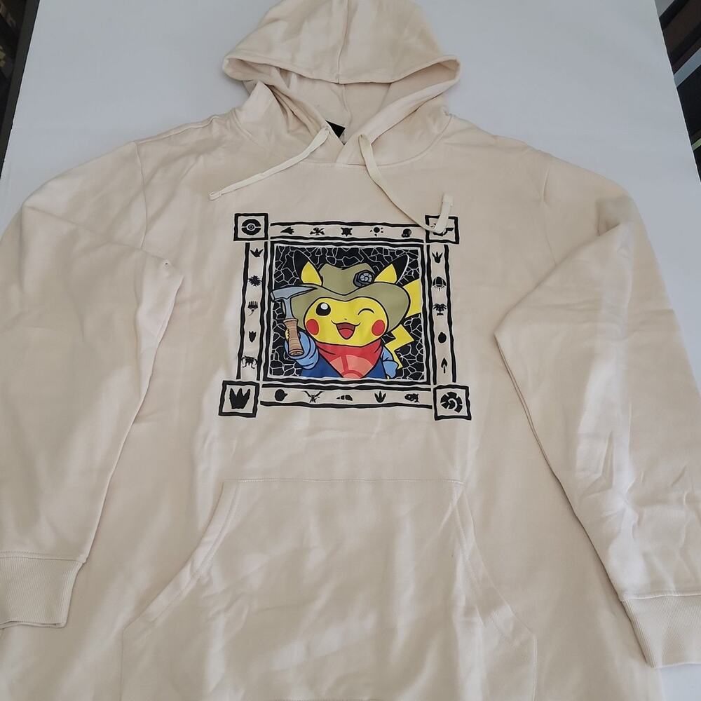 Pokémon Fossil Museum Excavator Pikachu Hoodie Cream Field Museum Exclusive 3XL
